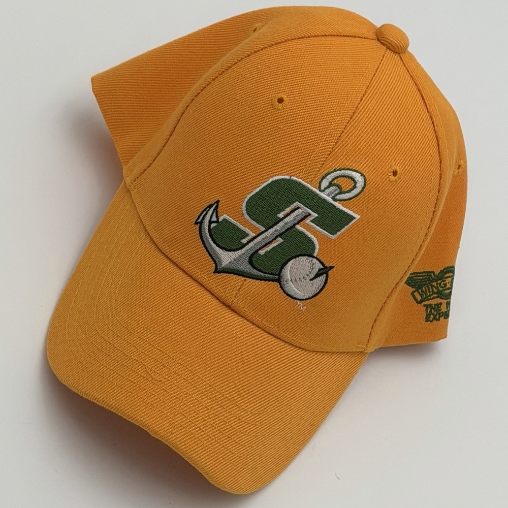 Baseball Cap League Hat One Size Yellow w Green "S" Anchor Promotional Adventure